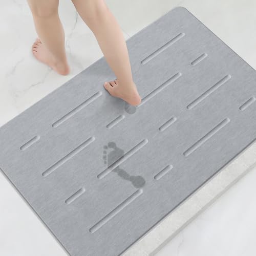 Large Stone Bath Mat, 32"x 20" Diatomaceous Earth...
