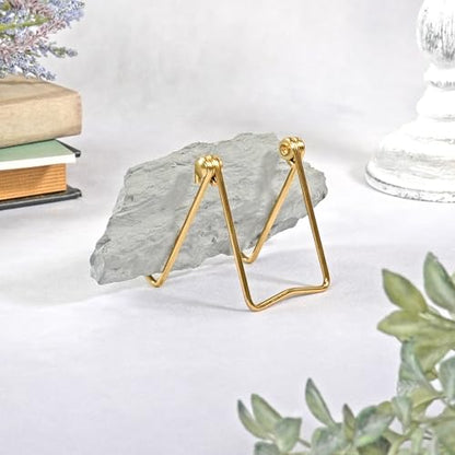Folding Gold-toned Wire Easel Stand, 3" H x 2.75"... (Gold | Metal)