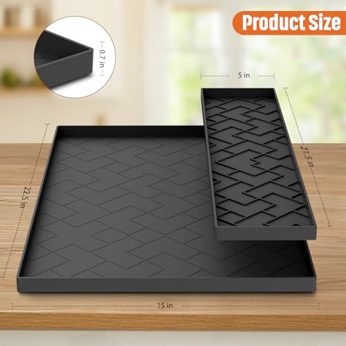 Silicone Mat for Ninja Slushie Machine&Ninja Creami- Removable 22.5"*15"*0.7" Countertop Protector Mat,Concave Convex Design, Leak-Proof and Slip-Resistant ice Gream Maker&Slushie Machine Accessories