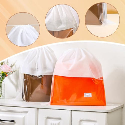 Pack of 10 Dust Cover Storage Bags Drawstring Bags for Handbags Shoulder Bags Purses Shoes Boots (19.6"x19.6")