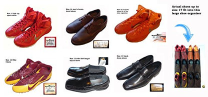 Roomganize Large Over the Door Shoe Organizer for Mens Sneakers (Bison brown)