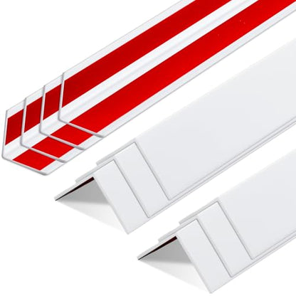 10 Pcs Wall Corner Protector Guards with Self Adhesive, 3/4 x 48 Inches Plastic Vinyl Corner Shield Trim Molding for Furniture Door Tables Cabinet Edge, Avoid Scratching, Easy Install, White