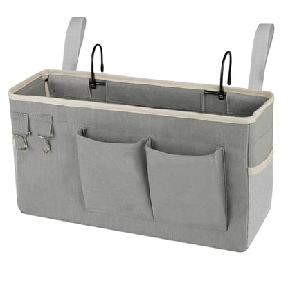Bedside Caddy Bedside Storage Bag for Headboards/Bunk Bed | Hanging Bed Caddy with Hooks fits Bunk bed Hospital Beds Dorm Bed Rails, Essentials for Phones, Books, Remotes, Water Bottles