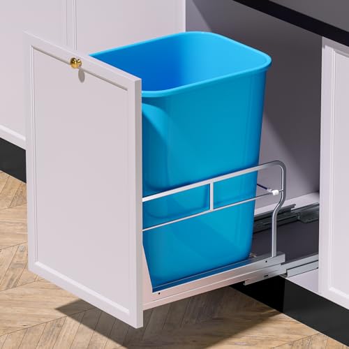 Insputer Pull Out Trash Can Under Cabinet with Soft-Close Slides | Space Saving, Heavy Duty, Garbage Can Not Included, Under Sink Bin Kit for Home Kitchen, Requires Min Cabinets 12" W X 18" D