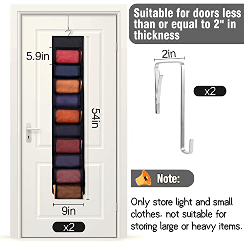 2 Pack 40-Pocket Hanging Legging Organizer Storage, Dorm Essentials | Double-sided, Breathable Mesh, Saving Space, Storage Yoga T-Shirts Bras Socks Pants Tank Top Towel