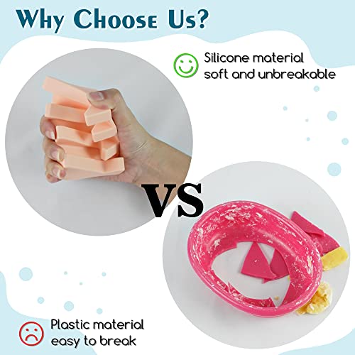 Self Draining Silicone Soap Dish Holder Waterfall Tray, 2 Pack Black | Waterfall design drains fast to keep soap dry, non-slip silicone base anti slide, soap saver for bathroom & kitchen