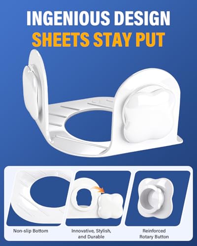 Twist-Lock Bed Sheet Holder & Corner Grippers - Stops Shifting & Bunching for a Tight Fit, Innovative Clip-Free Design,Universal for All Mattress & Sheet Sizes