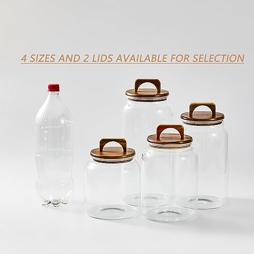 Sweejar Glass Jars for Laundry Room Organization, Half-Gallon Laundry Pods Container, Glass Food Storage Jars with Airtight Lid, 2 Pack, Hand Lid