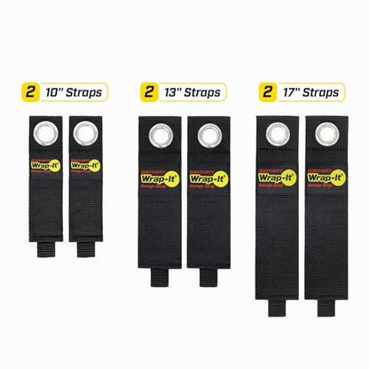 Heavy-Duty Wrap-It Storage Straps - Assorted 6-Pack | Garage Storage Extension Cord Organizer Cable Straps and Yard Cord Storage for Hose Organizer, Tools, RV Accessories