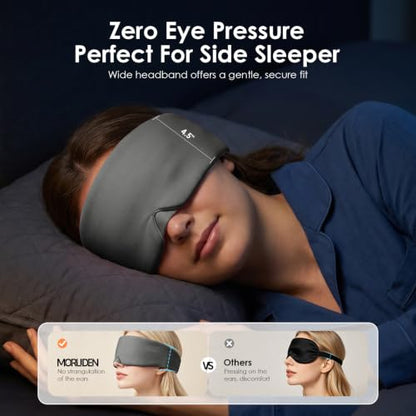 Sleep Masks for Women Men, Light Blocking Eye Masks for Sleeping, Soft No Pressure Breathable Blindfold for Restful Sleep, Suitable for Airplane Travel Essentials, Relaxation Gifts for Women (Gray)