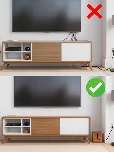 Acacia Cable Management Box - Rustic Design (Natural, Large) | Acacia Wood, Cable Organizer, Rustic Style, Modern Design, Desktop Storage