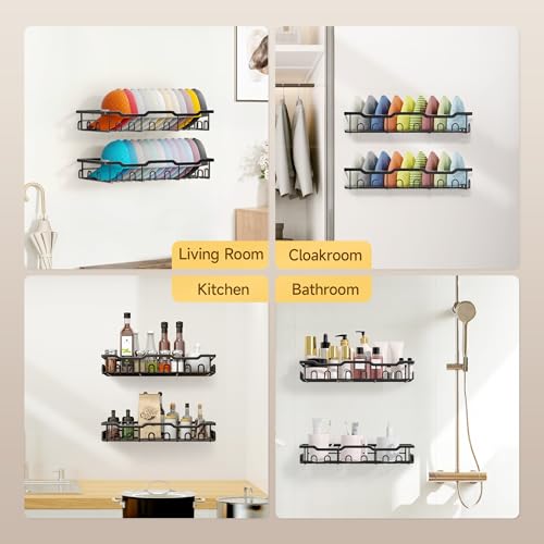 Hat Rack for Wall - 2 Pack Metal Hat Organizer for Baseball Caps - Heavy Duty Wall Mounted Baseball Cap Organizer and Hat Storage for Closet Wall or Bedroom - Holds 48 Caps,Black