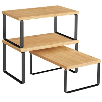 Cabinet Organizer Shelf, Set of 3 Kitchen Counter...