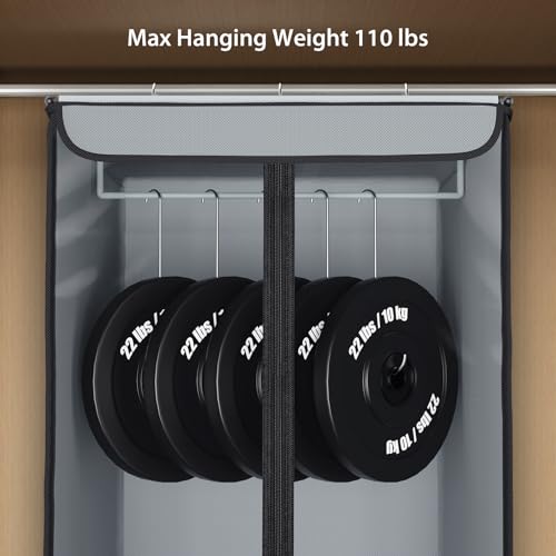 Univivi Garment Bags for Hanging Clothes, Cloth Bag 54 In, 2 PCS, Grey | Large Capacity, Easy Assembly, Clear Window, Dustproof, Durable Zipper, Hanging Garment Storage Bag for Suit, Coat, Dress