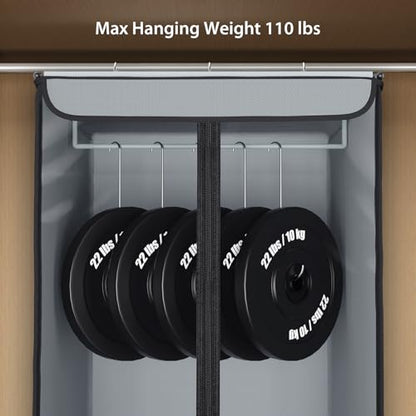 Univivi Garment Bags for Hanging Clothes, Cloth Bag 54 In, 2 PCS, Grey | Large Capacity, Easy Assembly, Clear Window, Dustproof, Durable Zipper, Hanging Garment Storage Bag for Suit, Coat, Dress