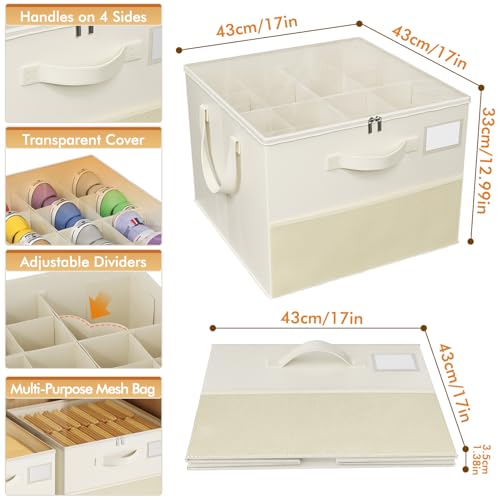 Plus Size 2 Pack Shoe Organizer for Closet, Foldable Shoe Storage Box | 16–24 Pair Shoe Storage for Sneakers, Boots & Heels with Adjustable Dividers, Clear Cover & Space Saving Closet Storage