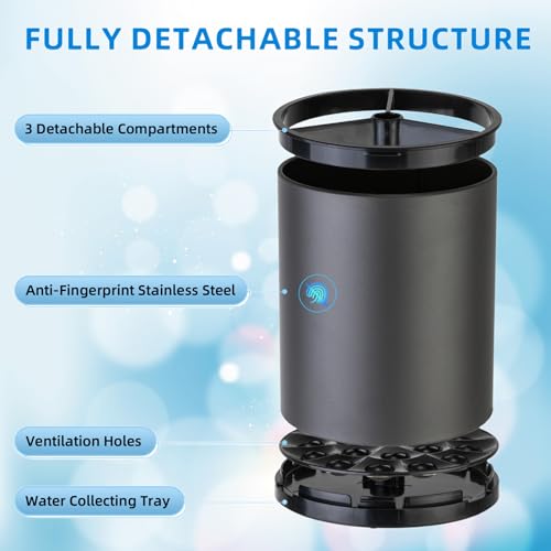 Kitchen Utensil Holder Extra Large 360°Rotating Fo... (grey | Stainless Steel)