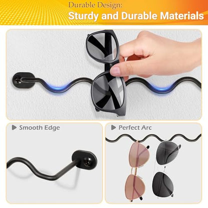 AQAREA Sunglass Organizer Glasses Holder: Modern Metal Sunglass Holder Stand with Space Saving Design for Living Room/Bedroom
