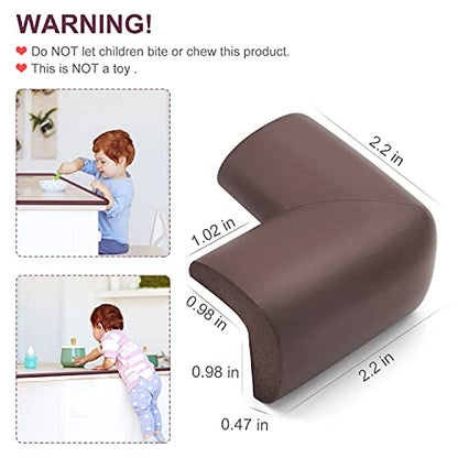 Baby Proofing Edge Corner Protectors, 20.5FT Furniture Table Bumper Guards | Soft thick rubber foam bumper, 18.1ft edge strips + 8 corner guards, 3M pre-taped for table, cabinet & wall sharp corners