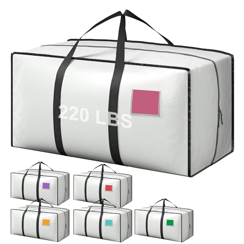 6 Pack Moving Bags Heavy Duty 210GSM with Full-Ope... (6 Count | White)