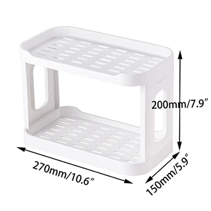 2-Tier Desk Organizers & Dispensers，Mail Holder for Office Desk Organization，Kitchen Spice Rack or Bathroom Countertop Organizer, Gift for Teachers, Classmates, and Friends,White