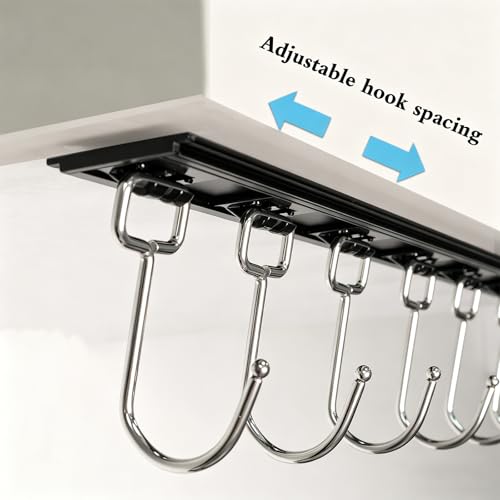 Cociat 2PCS Utensil Racks with 8 Hooks 17 Inch Kitchen Utensil Holders Hanging Utensil Rack Multifunctional (17 inch)