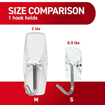 Command Medium Clear Wire Hooks, 10 Hooks, 12 Strips | Damage-Free Hanging Wall Hangers for Hanging Home Decor, Holds up to 2 lb