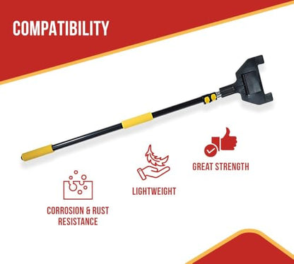 Mytee Products 8ft V Shaped Board Corner Protector Extension Handle - Edge Protector Pole for Flatbed, Adjustable Locking Clamps V Edge Sponge Hand Held Guards Handle