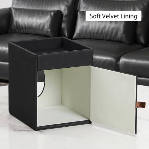 PU Leather Tissue Box Cover Square Tissue Box Holder Tissue Holder | Magnetic Closure, Storage Tray, For Bathroom Night Stands Office Desk Decorative Oganizer