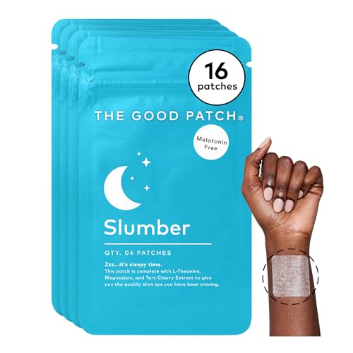 The Good Patch Slumber Sleep Patch (16 Total Patches) | Melatonin-Free Patch with L-Theanine, Magnesium and Tart Cherry for Bedtime, Relaxation, Overnight Wind Down and Rest