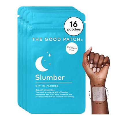 The Good Patch Slumber Sleep Patch (16 Total Patches) | Melatonin-Free Patch with L-Theanine, Magnesium and Tart Cherry for Bedtime, Relaxation, Overnight Wind Down and Rest