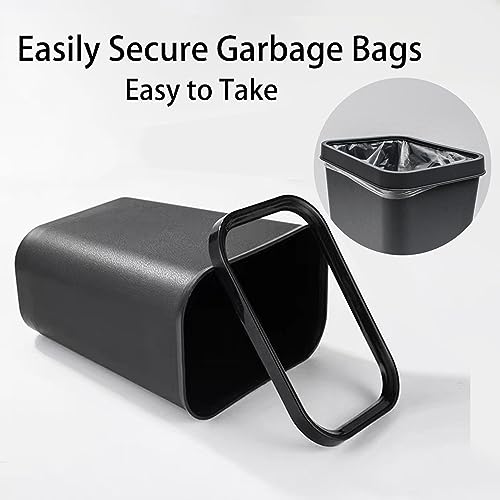 Black Small Trash Can 4Pack, 2Gallon/8L Plastic Office Trash Bin Garbage Can Under Desk, Trash Cans for Bedroom, Office and Kitchen, Trash Bins WasteBasket Fits Narrow Space, Plastic Trash Can