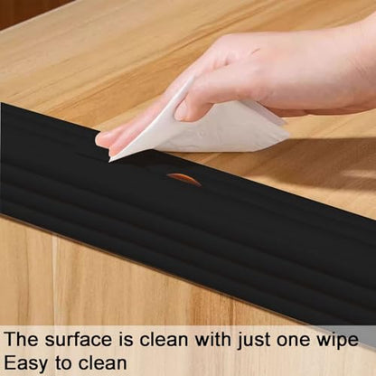 Proof Edge Corner Protector, 2pcs 78.7in/200cm Furniture Safety Bumpers Guard Padding, Soft NBR Rubber Foam Adhesive Cushion, Fireplace Cabinets Table Desk Edges & Sharp Corners (Black)