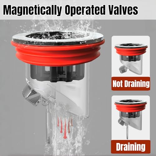 2Pcs Odor Proof Floor Drain, Floor Drain backflow Preventer, Shower Plug, Magnetic One-Way Drain Valve, Prevent Odor Dispersion in Bathrooms, and Kitchens (1.5''-2.0'' Caliber)