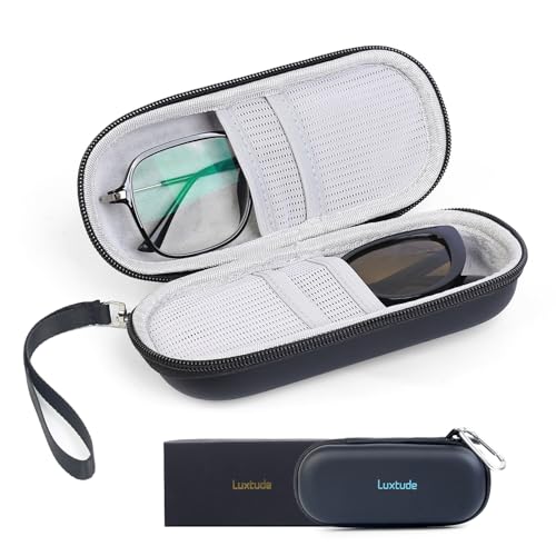 Double Glasses Case Hard Shell, Portable Double Eyeglass Case | Sunglasses Travel Case for Women Men, Travel Sunglasses Organizer Storage for Camping/Beach/Hiking/Car