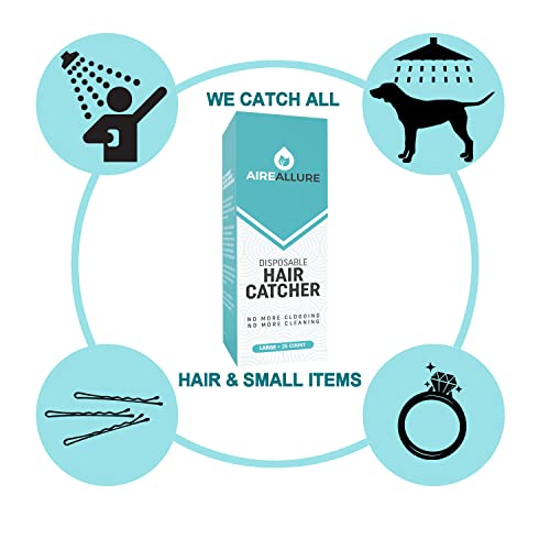 25 Pack, Hair Catcher for Bathroom Sink or Bathtub, White, Large