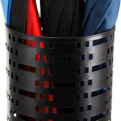 Metal Round Umbrella Stand Rack, 16.5 x 6 Inch Free Standing Umbrella Holder for Canes Walking Sticks for Entryway, Home, Office Decor