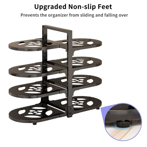 Adjustable Heavy Duty Pots and Pans Organizer Under Cabinet, 8-Tier Pot and Pan Organizers Inside Cabinet, Kitchen Cabinet Organizers and Storage, Black