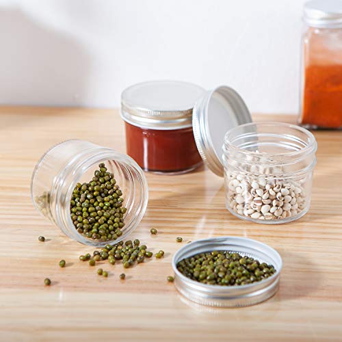 4oz Small Glass Jars with lids (Silver),Mini Mason Jars,Set of 40