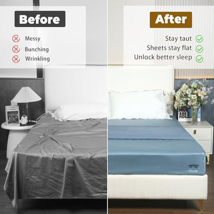 OEH Sheet Holders, Bed Sheet Holders for Corners, Fitted Sheet Holder Keep Sheets Firm & Tight, 4Pcs Heavy Duty Bed Sheet Clips, Bed Sheet Grippers, Universal Lock Sheets Holders for All Mattress