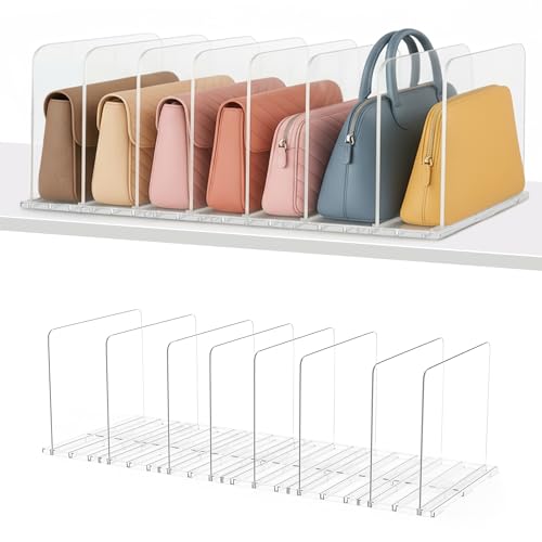Adjustable Bag & Purse Organizer for Closet (Clear | Polystyrene)