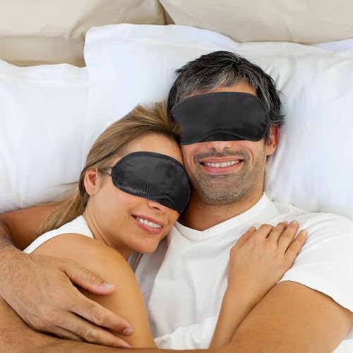 50 Pieces Eye Mask Sleep Masks Bulk Sleeping Blindfold Eye Cover for Games Team Building Party Travel with Nose Pad and Adjustable Strap for Women Men