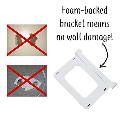 The No-Screwups Remote Control Holder by Mount Genie (White): Wall Mount with No Damaging Screws or Tape. Installs in Seconds on Any Light Switch. Great for TV, Ceiling Fan and Roku Remotes.