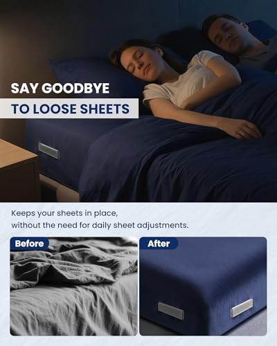 Bed Sheet Holders for Corners Keep Sheets Firm & Tight of 4PCS - Heavy Duty Sheets Fasteners Open Corner Design for Fit Various Mattresses - Foldable for Convenient Storage