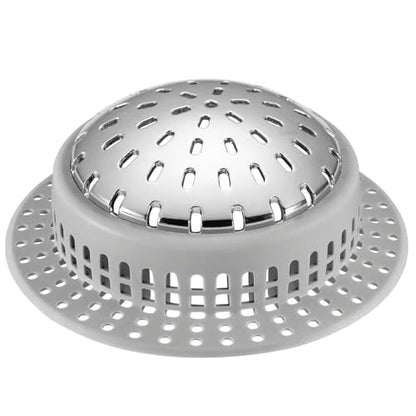 Aluvor Bathtub Drain Hair Catcher Shower Drain Cover Sink Drain Protector | Bathroom Sink & Bathtub Drain Strainer for Pop-Up & Regular Drains, grey