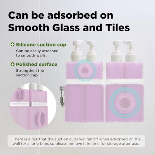 4 in 1 Travel Dispenser Bottle, Travel Bottles for Toiletries, Pink | 4 × 55ml Leak Proof Travel Bottles with Suction Cups