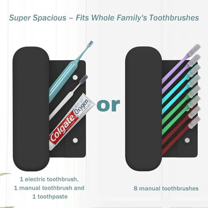 Silicone Toothbrush Travel Case, Pro Large Toothbrush Case for Traveling | Electric & Manual Toothbrush Travel Cover for Men and Women, Portable Toothbrush Holder for Trave, Gym, Business Trip, School