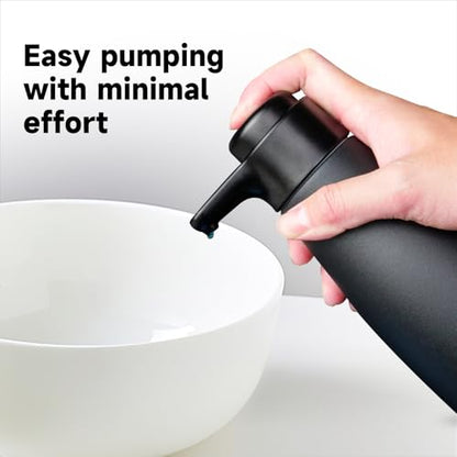 AIKE 15oz Liquid Soap Dispenser for Dish and Hand Soap Matte Black | Easy Push Durable Pump, No-Slip Base with Clear Liquid Window, Easy Refill Wide Opening, for Kitchen Sink and Bathroom