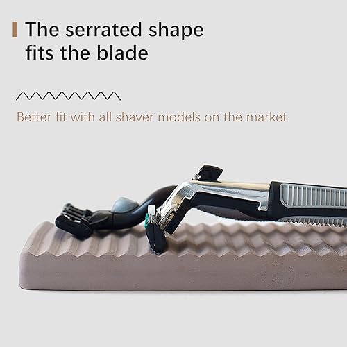 Diatomite Razor Holder for Shower,Water Absorption Fast Drying Natural Diatomite Tray for Razor Soap Shaving Cream Foam Bottle Face Wash (Beige)