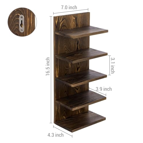 MyGift 5 Tier Sunglasses Organizer Stand Wall Mounted Eyewear Holder | Five Level Display, Space Saving Design, Retail Ready Showcase, Easy Access Storage, Stylish Eyewear Collection